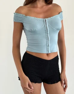 Motel Rocks Corset Tops-Dovica Corset Top in Nantucket Blue NantucketBlue
