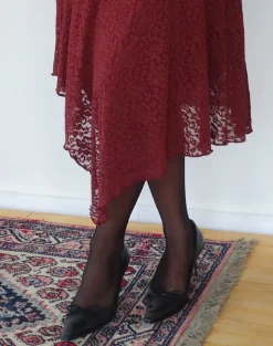 Motel Rocks Bodycon Dresses | Party Dresses-Drusilla Midi Dress in Rose Lace Burgundy