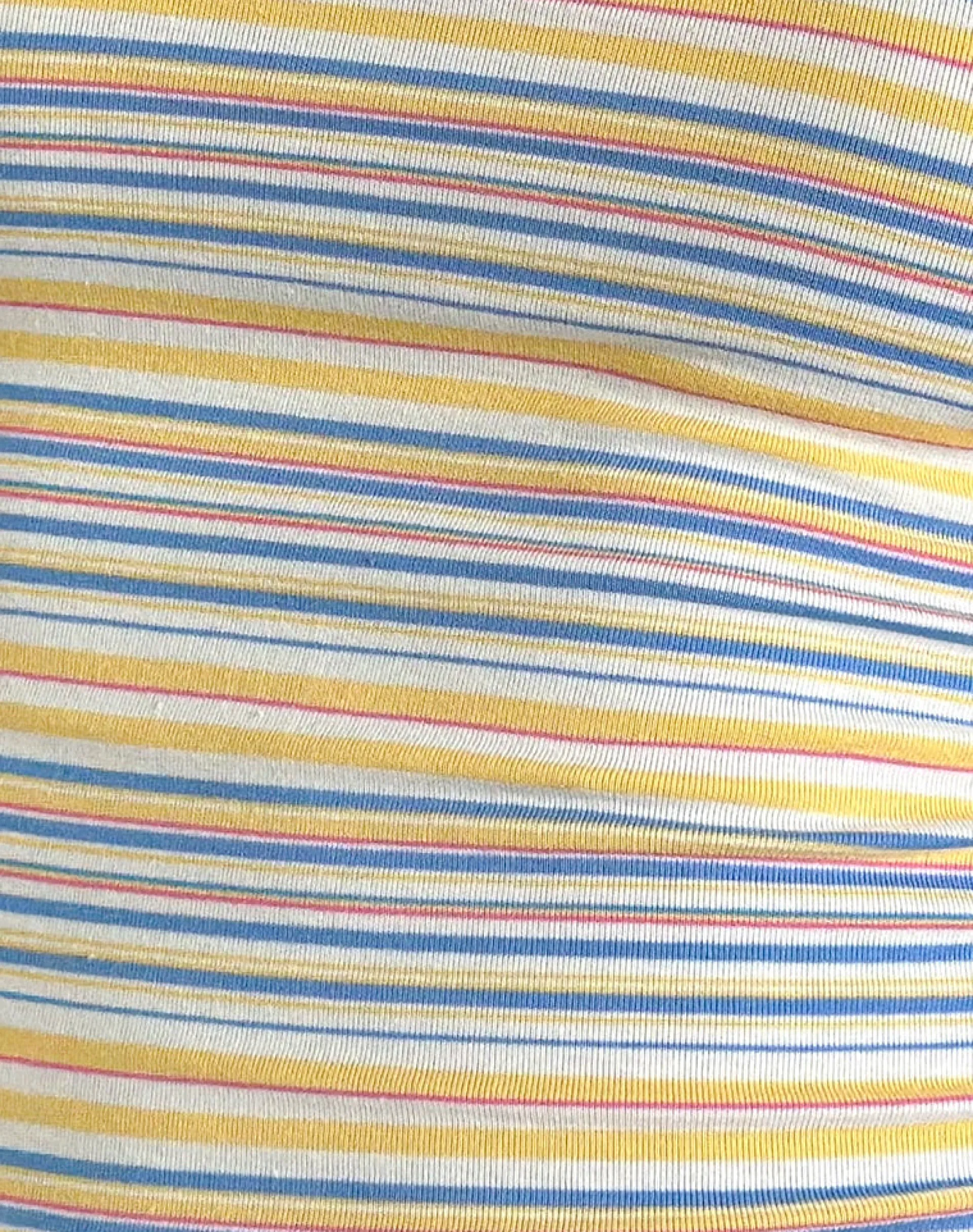 Motel Rocks Basic Tops | Strappy Tops-Dudley Vest Top in Blue, White and Yellow Stripe BlueWhiteandYellowStripe
