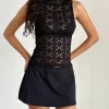 Motel Rocks Basics | Basic Tops-Dudley Vest Top in Regal Lace Black RegalLaceBlack