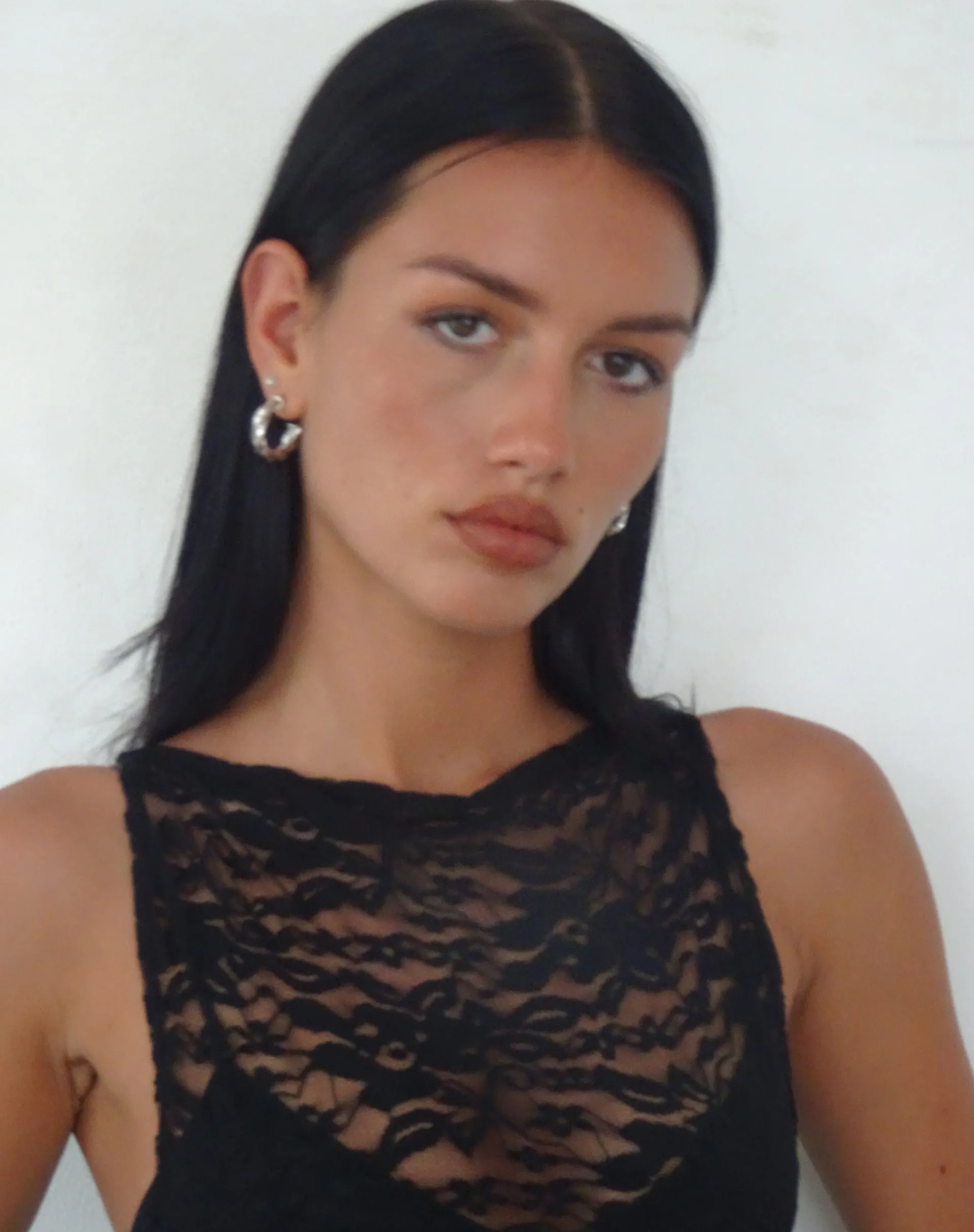 Motel Rocks Lace Tops | Going Out Tops-Dwira Lace Vest Top in Black
