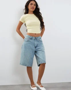 Motel Rocks Basic Tops-Elyto Ribbed Open Back Top in Buttercream