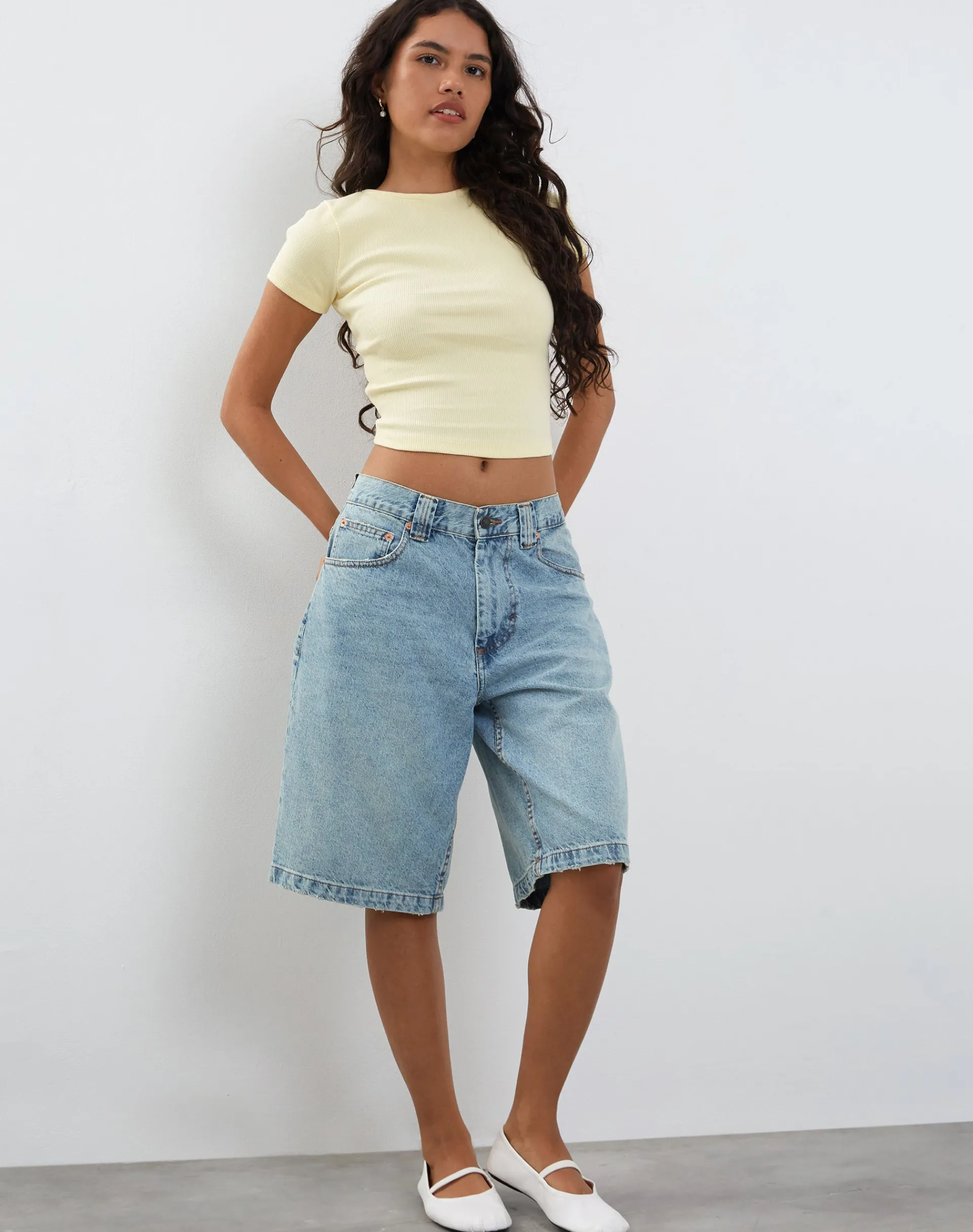 Motel Rocks Basic Tops-Elyto Ribbed Open Back Top in Buttercream