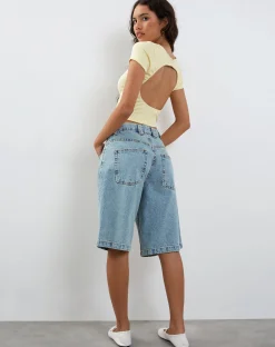 Motel Rocks Basic Tops-Elyto Ribbed Open Back Top in Buttercream