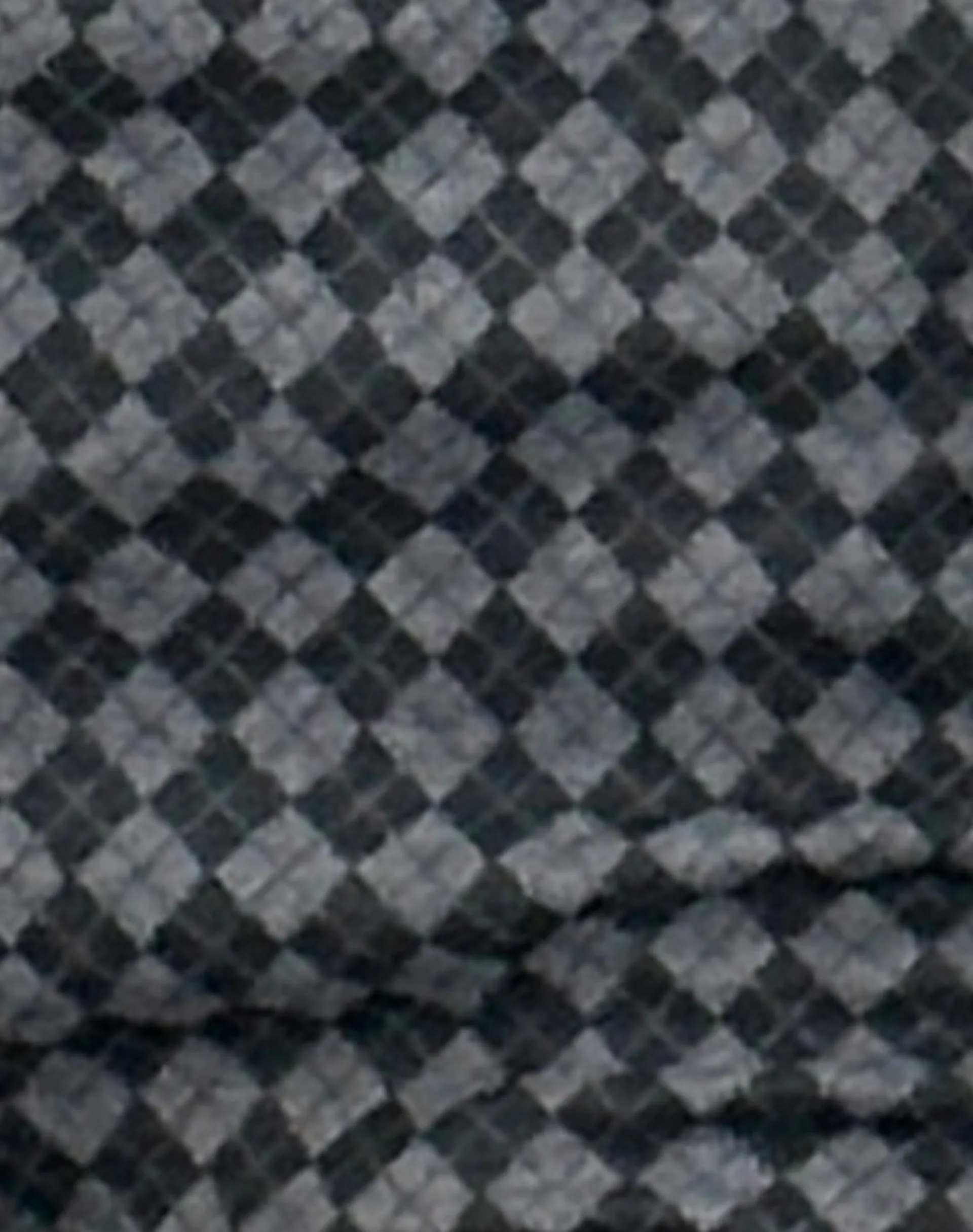 Motel Rocks Co-Ords-Emier Micro Shorts in Argyle Black Grey