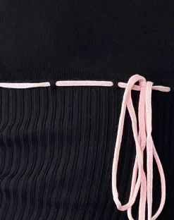 Motel Rocks Vest Tops | Strappy Tops-Emonie Cami Top in Black with Pink Binding BlackwithPinkBinding