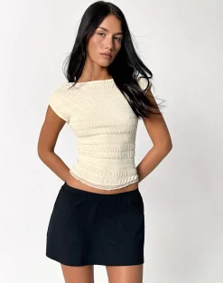 Motel Rocks Sequin Tops-Erika Backless Top in Sequin Mesh Ivory SequinMeshIvory