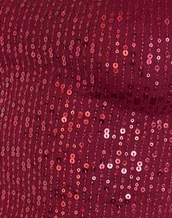 Motel Rocks Sequin Tops | Going Out Tops-Erika Low Back Top in Gauzy Sequin Red GauzySequinRed