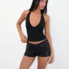 Motel Rocks Micro Shorts | Co-Ords-Erna Micro Short in Drape Mini Sequin Black DrapeMiniSequinBlack