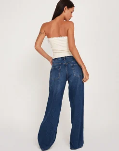 Motel Rocks Basics | Bandeau Tops-Ernie Bandeau Rib Top in ivory