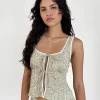 Motel Rocks Co-Ords-Esau Tie Front Top in Parma Violet ParmaViolet