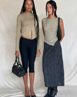 Motel Rocks Vest Tops | Basic Tops-Etta Knitted Vest Top in sage