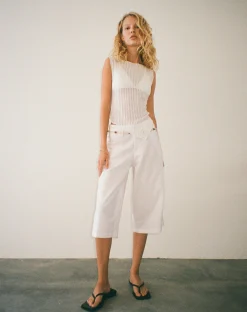 Motel Rocks Basic Tops-Etta Knitted Vest Top In Ivory