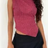 Motel Rocks Vest Tops-Etta Vest Top in Burgundy