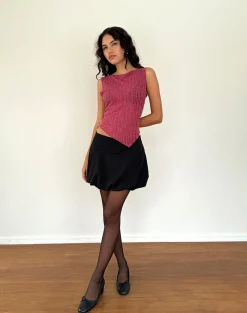 Motel Rocks Vest Tops-Etta Vest Top in Burgundy