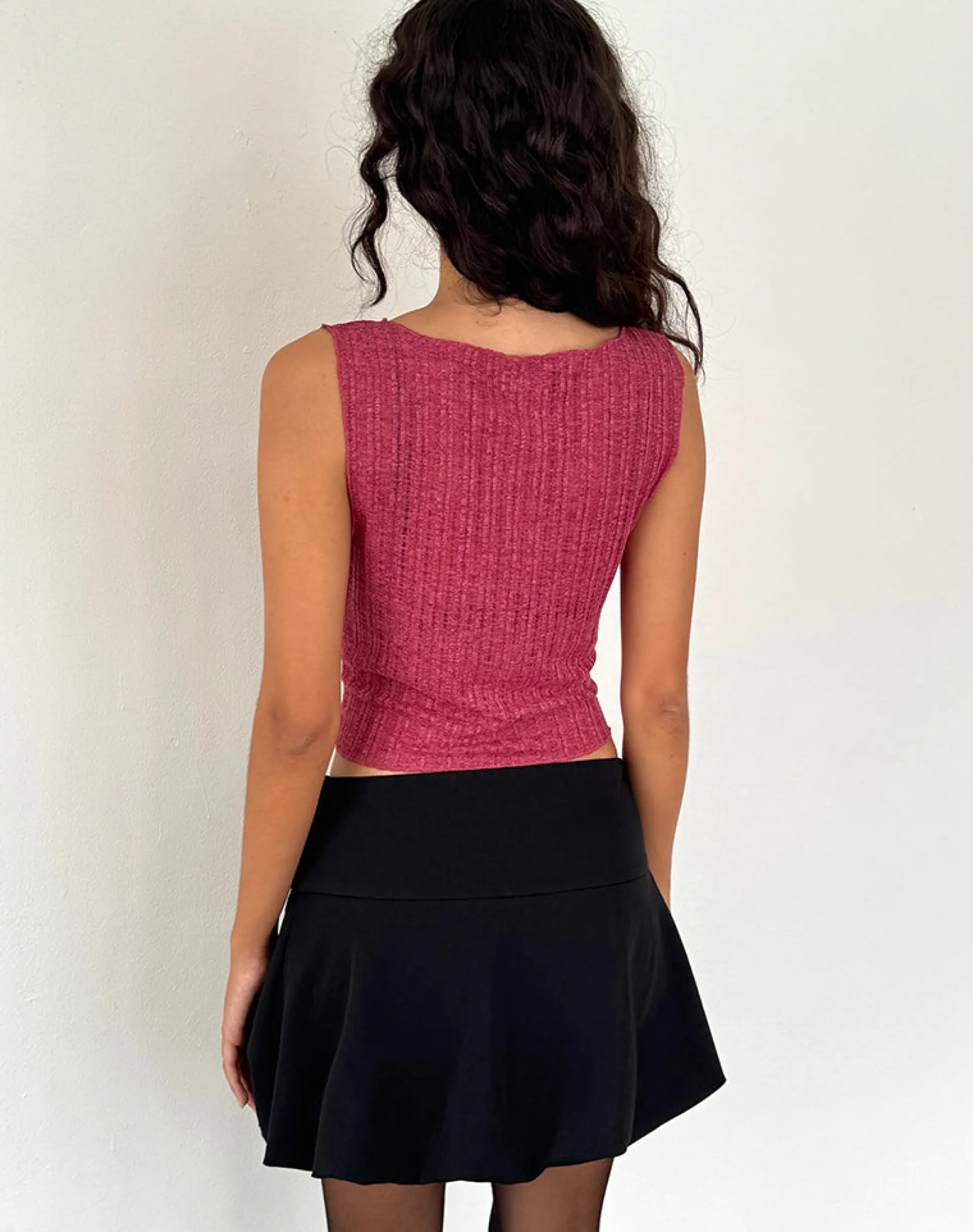 Motel Rocks Vest Tops-Etta Vest Top in Burgundy