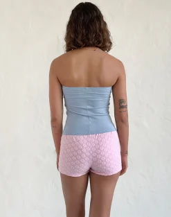 Motel Rocks Micro Shorts-Eunia Micro Shorts in Mini Floral Terry Pink MiniFloralTerryPink