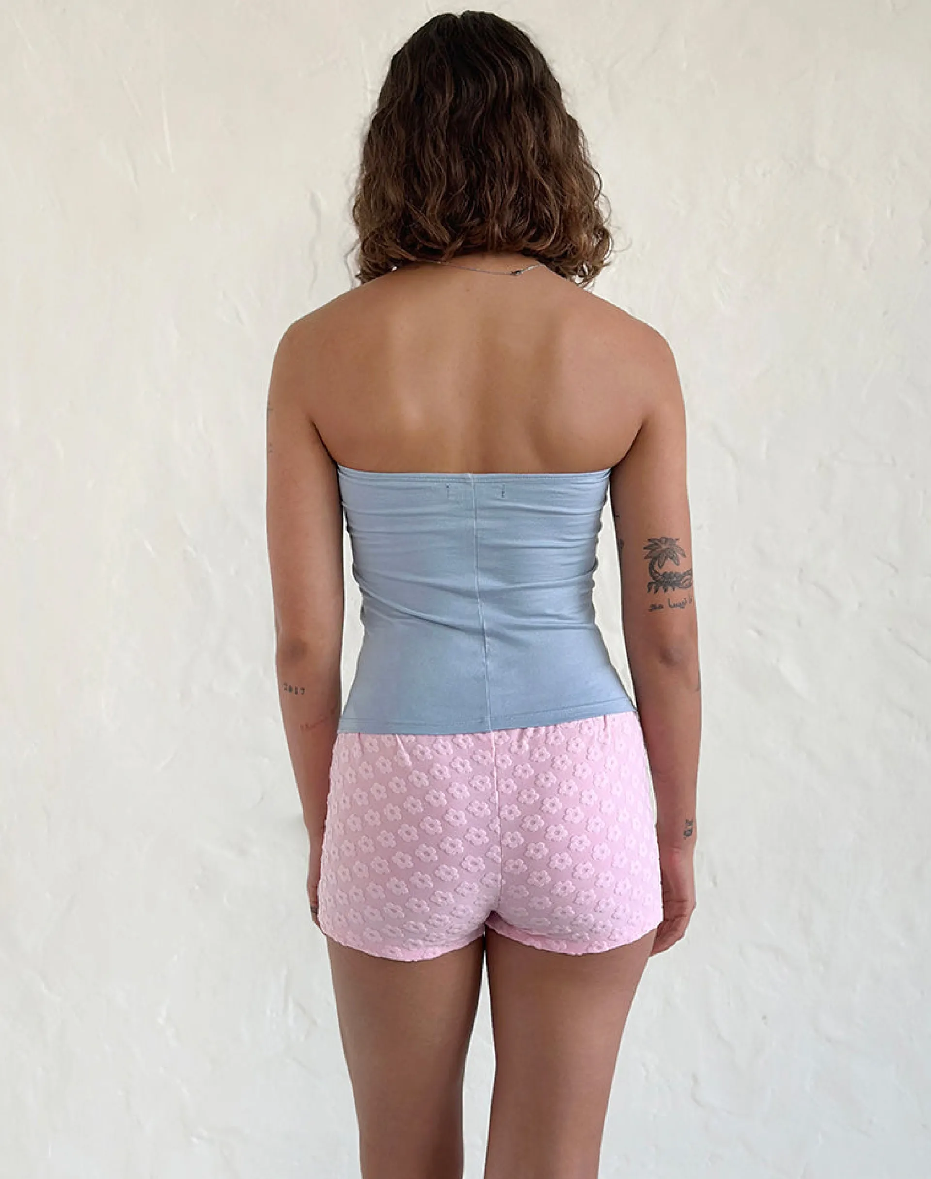 Motel Rocks Micro Shorts-Eunia Micro Shorts in Mini Floral Terry Pink MiniFloralTerryPink