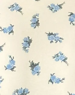 Motel Rocks Swimwear-Farida Bikini Bottom in Blue Cluster Floral with Picot Trim BlueClusterFloralwithPicotTrim