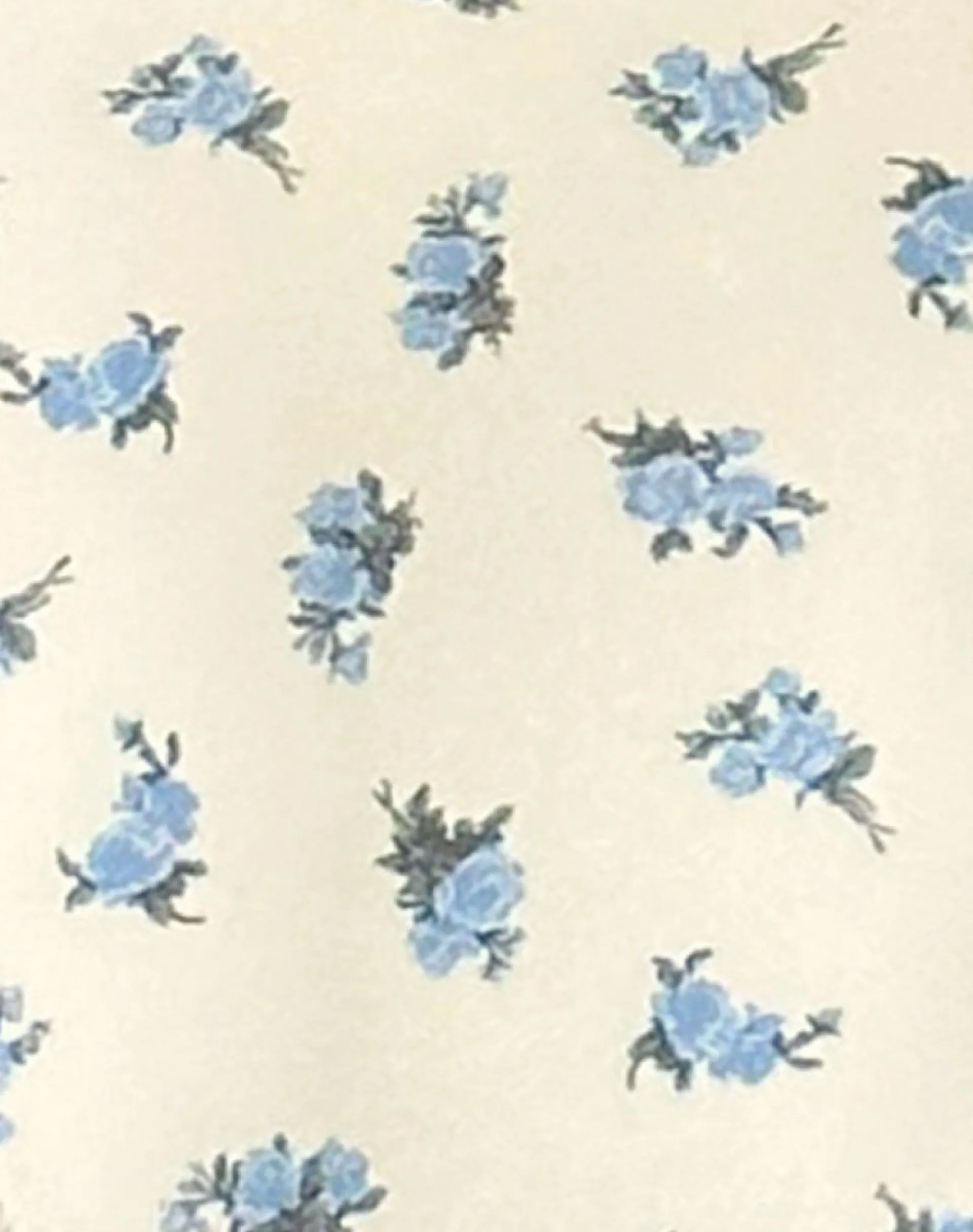 Motel Rocks Swimwear-Farida Bikini Bottom in Blue Cluster Floral with Picot Trim BlueClusterFloralwithPicotTrim