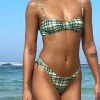 Motel Rocks Swimwear-Farida Bikini Bottom in Green Tartan GreenTartan