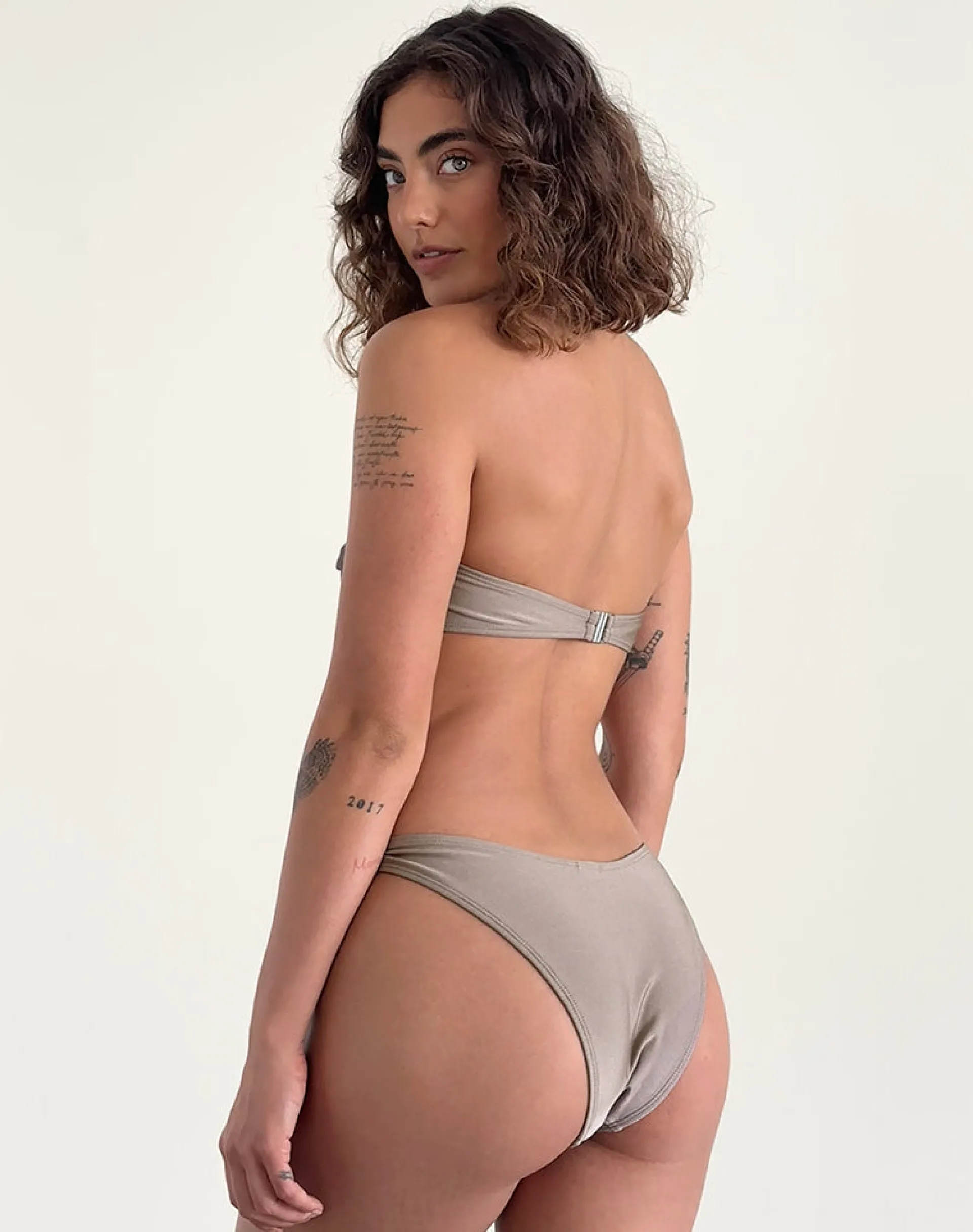 Motel Rocks Swimwear-Farida Bikini Bottom in Latte
