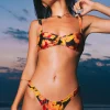 Motel Rocks Swimwear-Farida Bikini Bottom in Orchid Sunset OrchidSunset