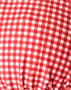 Motel Rocks Swimwear-Farida Bikini Bottom in Red Gingham with Picot Trim RedGinghamwithPicotTrim
