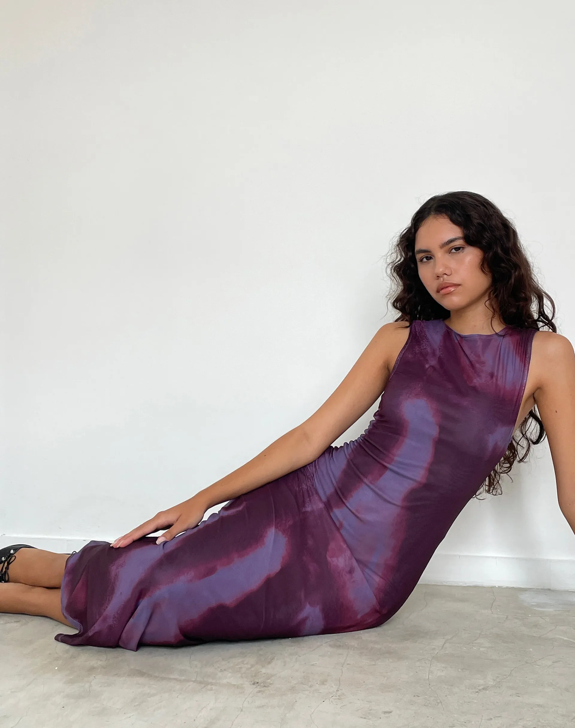 Motel Rocks Printed Dresses | Maxi Dresses-Fayola Printed Maxi Dress in Watercolour Wine WatercolourWine