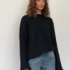 Motel Rocks Jumpers-Fergie Asymmetric Knit Jumper in Black
