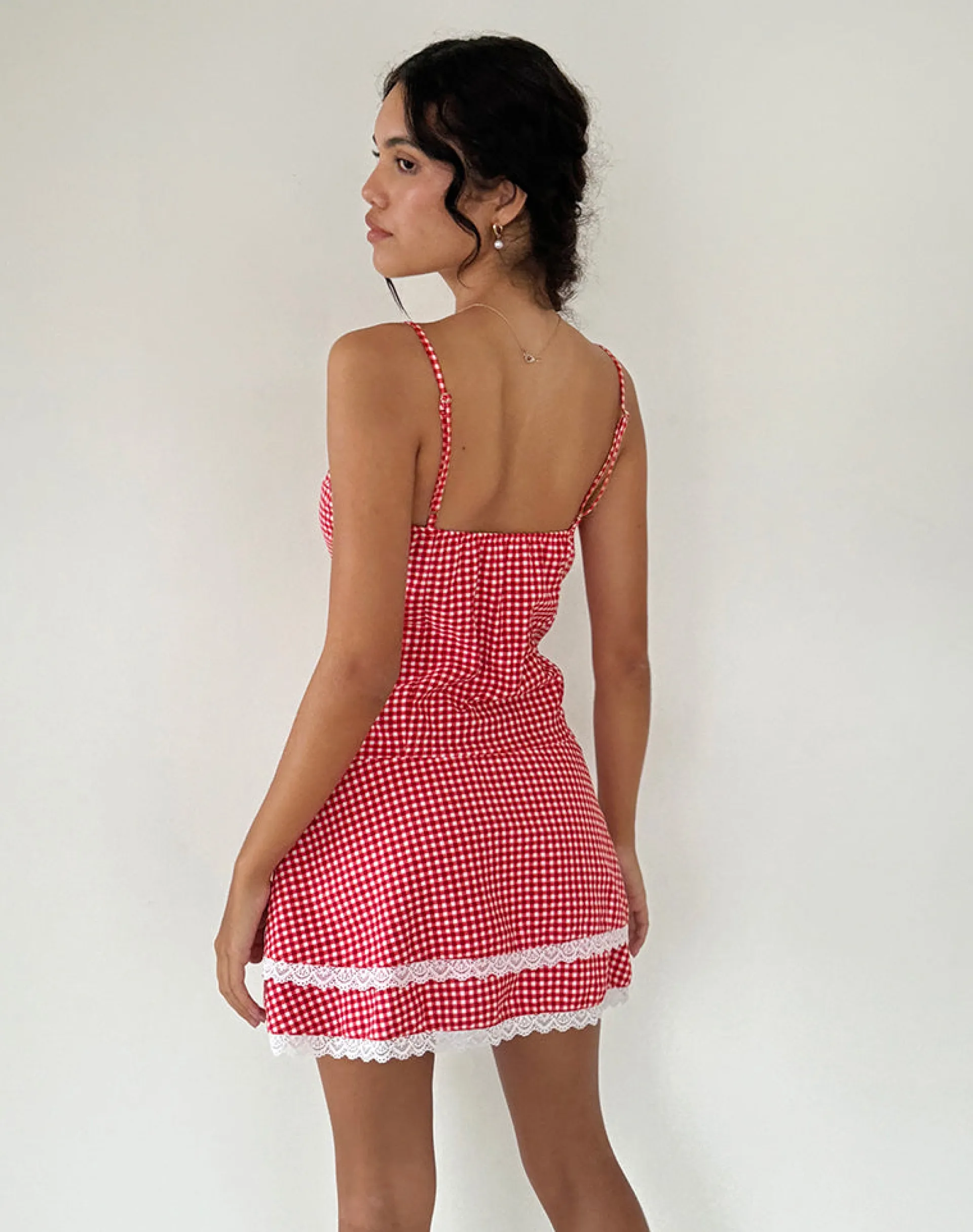 Motel Rocks Printed Dresses | Day Dresses-Flossie Mini Dress in Red Gingham