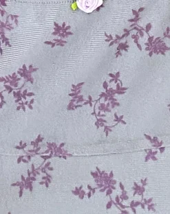 Motel Rocks Mini Skirts-Friska Mini Skirt in Purple Botanist Flock purplebotanistflock