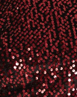 Motel Rocks Long Sleeve Dresses-Gabby Mini Dress in Sequin Burgundy SequinBurgundy