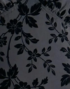 Motel Rocks Printed Dresses | Midi Dresses-Gabriela Midi Dress in Vine Flocked Floral Ocean Storm VineFlockedFloralOceanStorm