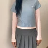 Motel Rocks Basics | Long Sleeve Tops-GALEN TOP LIGHT GREY BLUSH M EMB
