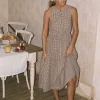 Motel Rocks Day Dresses | Midi Dresses-Galuh Smock Dress in Mini Brown Gingham