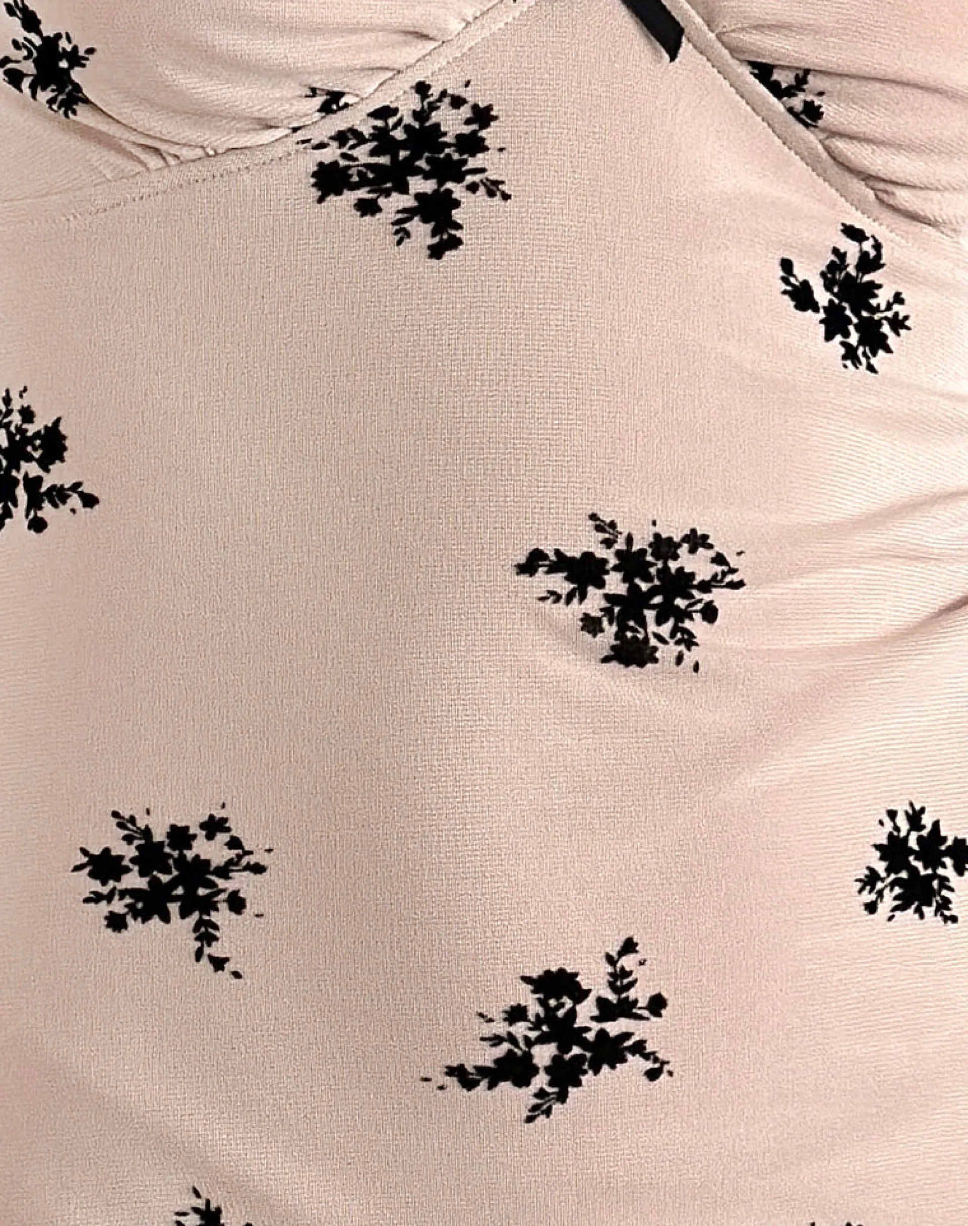 Motel Rocks Printed Dresses | Day Dresses-Gandira Midi Dress in Cluster Ditsy Floral Flock Nude