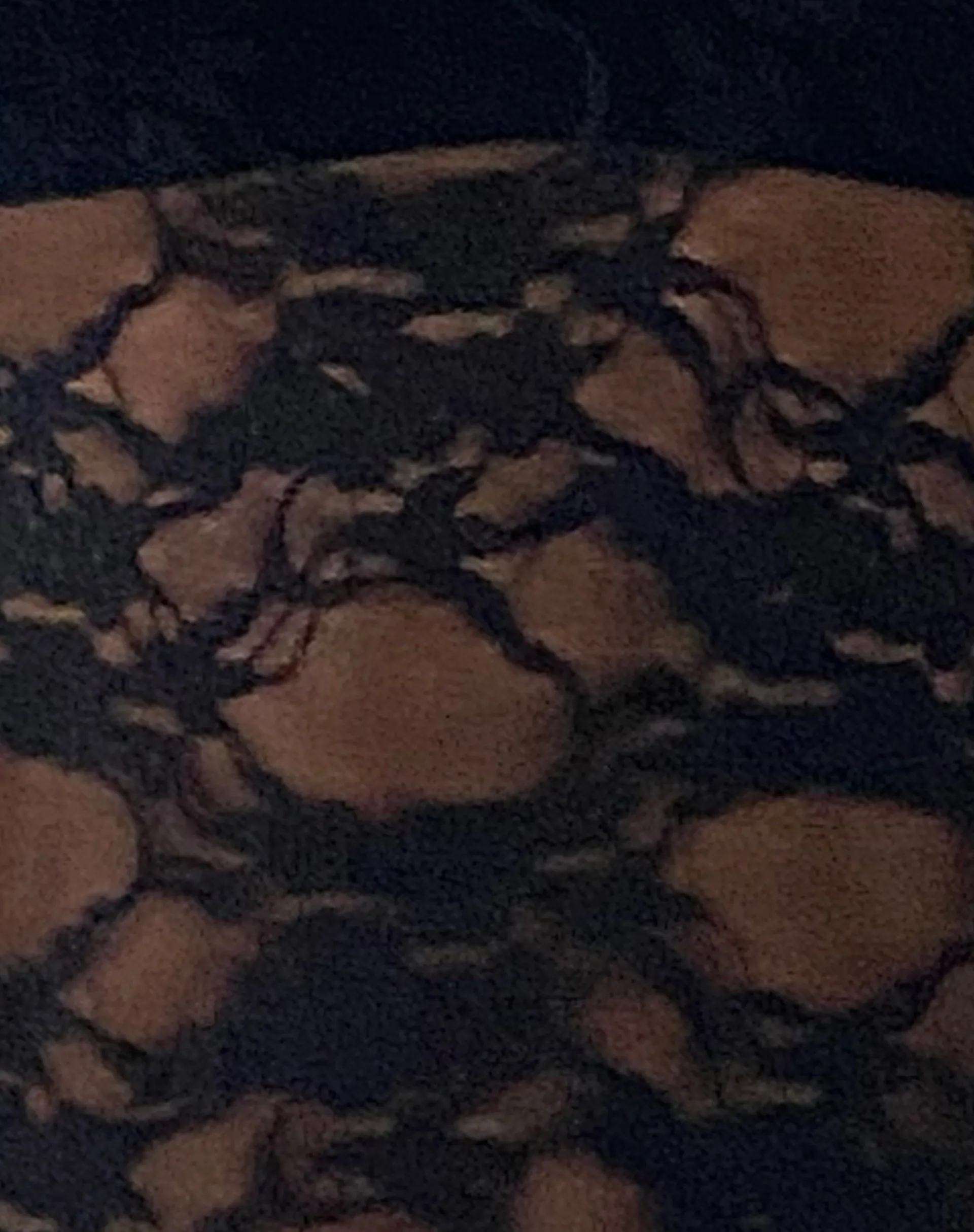 Motel Rocks Lace Tops-Garfie Unlined Hooded Top in Abstract Lace Black
