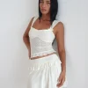 Motel Rocks Co-Ords | Mini Skirts-Gastri Mini Skirt in Ivory Polka Flock