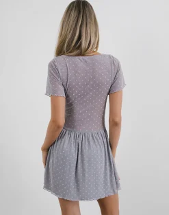 Motel Rocks Party Dresses | Mini Dresses-Geni Mini Dress in Heart Flock Grey HeartFlockGrey