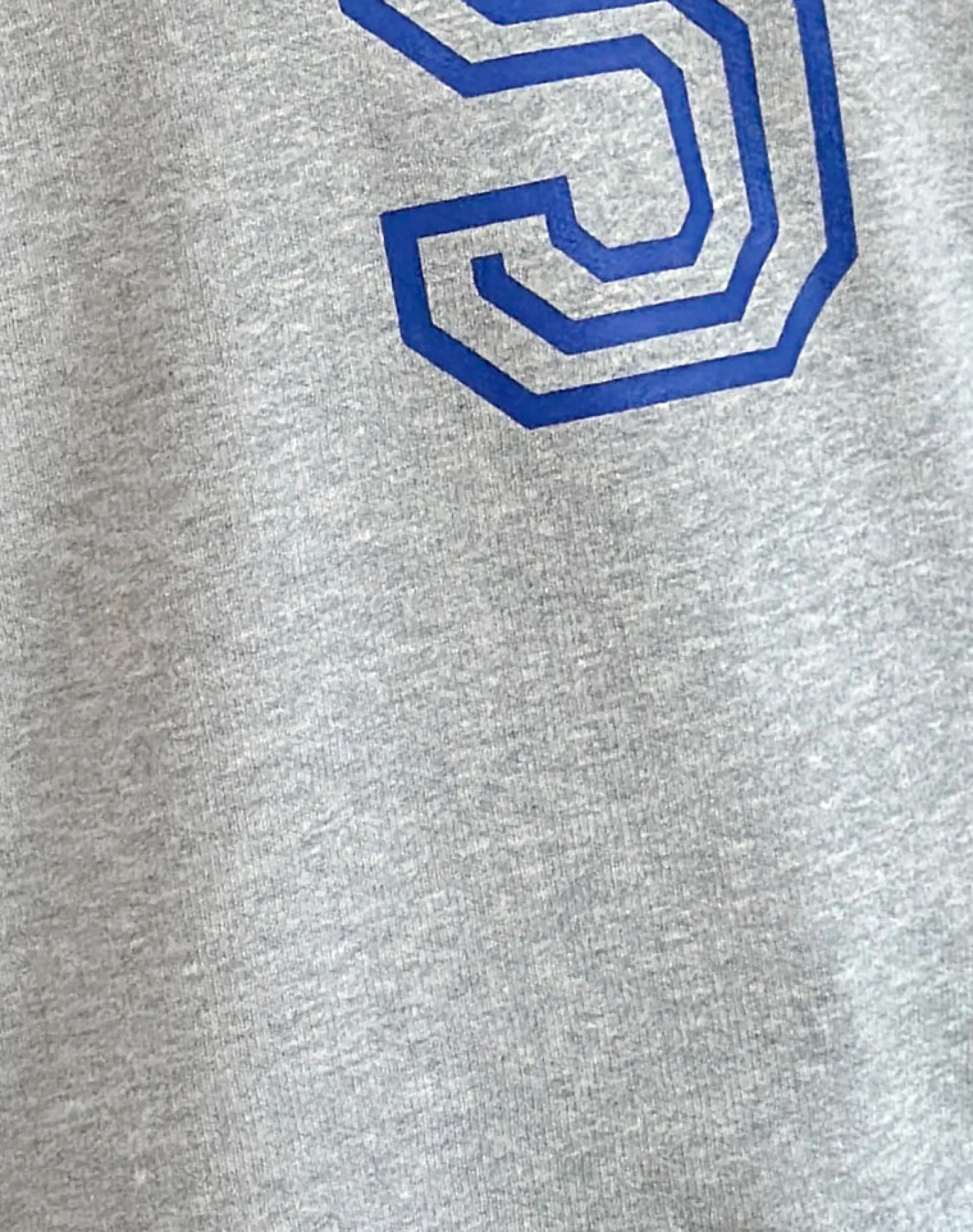 Motel Rocks Loungewear | Hoodies & Sweatshirts-Govel Sweatshirt in Grey Marl with Cobalt Blue 5 Motif