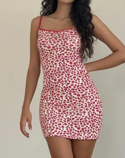 Motel Rocks Printed Dresses | Day Dresses-Gracias Mini Dress in Strawberry 2023 Print