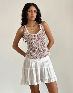 Motel Rocks Vest Tops | Printed Tops-Grodita Vest Top in Pretty Ditsy PrettyDitsy