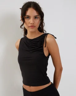 Motel Rocks Basics | Basic Tops-Hagne Vest Top in Black