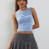 Motel Rocks Basics | Basic Tops-Hagne Vest Top in Cornflower Blue CornflowerBlue