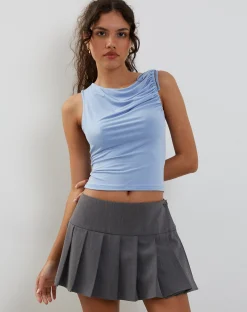 Motel Rocks Basics | Basic Tops-Hagne Vest Top in Cornflower Blue CornflowerBlue