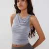 Motel Rocks Vest Tops | Basic Tops-Hagne Vest Top in Silver