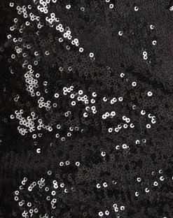 Motel Rocks Vest Tops | Sequin Tops-Hala Crop Vest Top in Black Sequin BlackSequin