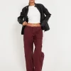 Motel Rocks Wide Leg Pants-Hansa Cargo Trouser in Burgundy
