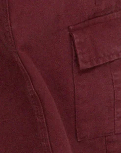 Motel Rocks Wide Leg Pants-Hansa Cargo Trouser in Burgundy
